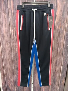 Southpole Men Athletic Skinny Track Pant Open Bottom, Navy Red & Blue Small AB7 - Picture 1 of 6