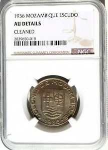 1936 Mozambique Escudo, NGC AU Details - Cleaned - Picture 1 of 3