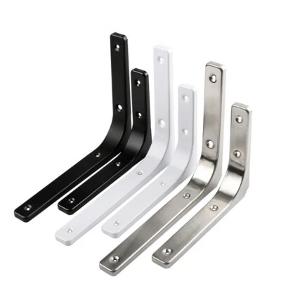 Stainless Steel L Shaped Wall Mounted Shelf Brackets Reinforcement Wall Support - Image 1 of 4