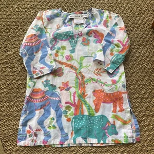 Gretchen Scott Designs Tunic Cover Up Dress India Animals Size 2/4 Girl's - Picture 1 of 2