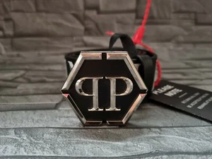 PHILIPP PLEIN LEATHER BELT HEXAGON / 90 / NEU / - Picture 1 of 12