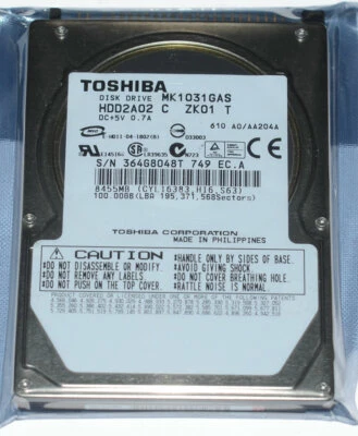 Toshiba MK1031GAS 100GB Internal 4200RPM 2.5" HDD2A02 HDD IDE - Image 1 of 4