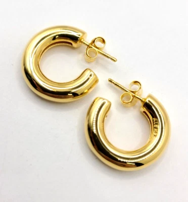 Auténticos pendientes de aro abiertos redondos chapados en oro de 14k Pandora 263266C00 nunca usados Foto 1 de 4