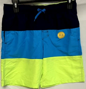 New! Cat & Jack Boys 3 Color Tiered Swim Trunks UPF 50+ Size Med. (8/10) Husky - Picture 1 of 4