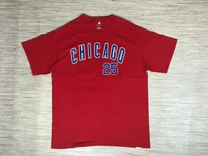 T-shirt MLB Genuine Merchandise Chicago Cubs #25 Lee cotone rosso uomo grande - Foto 1 di 9