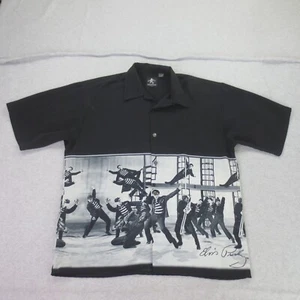 Vintage Elvis Presley Dragonfly Clothing Button Up Shirt All Over Print XXL 2XL - Picture 1 of 13