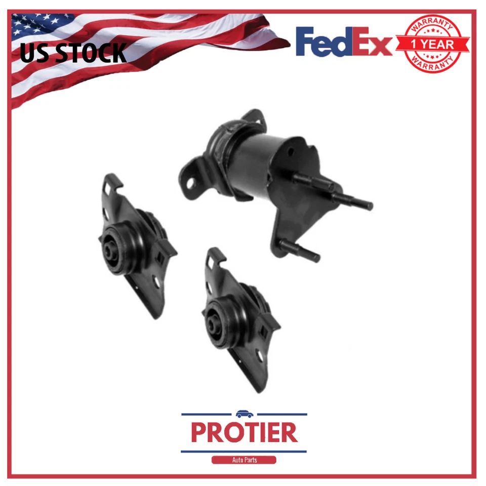 Juego de 3 piezas de montaje de motor y transmisión para Nissan Titan 2004-2010 5,6 L tracción trasera Foto 1 de 3