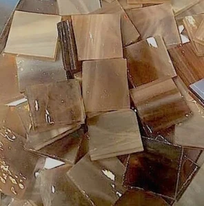 1/2" Clear Umber Brown Mosaic Stained Glass Tiles - Picture 1 of 1