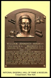 2006 William Herman Elected 1975 National Baseball Hall of Fame Postcard - Picture 1 of 2