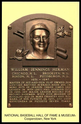 2006 William Herman Elected 1975 National Baseball Hall of Fame Postcard - Image 1 of 2