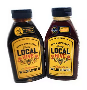Local Hive Wildflower amerikanischer Honig roh & ungefiltert 16 Unzen koscher 2 Gläser Packung - Bild 1 von 6