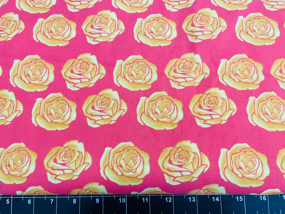Westminster Fibers Roses Flower Floral FABRIC 18"x21 Fat Quarter 100% COTTON - Image 1 of 1
