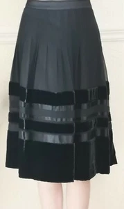 Allison Taylor 100% Silk Skirt - Black - Velvet embelishment - Picture 1 of 6
