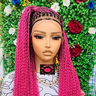 PELUCA TRENZADA SANDÍA SIN NUDOS EN 13*6 CIERRE DE ENCAJE 38" Foto 1 de 4