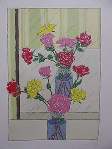 ''Roses'' by Yvonne Cole, silkscreen - Picture 1 of 4