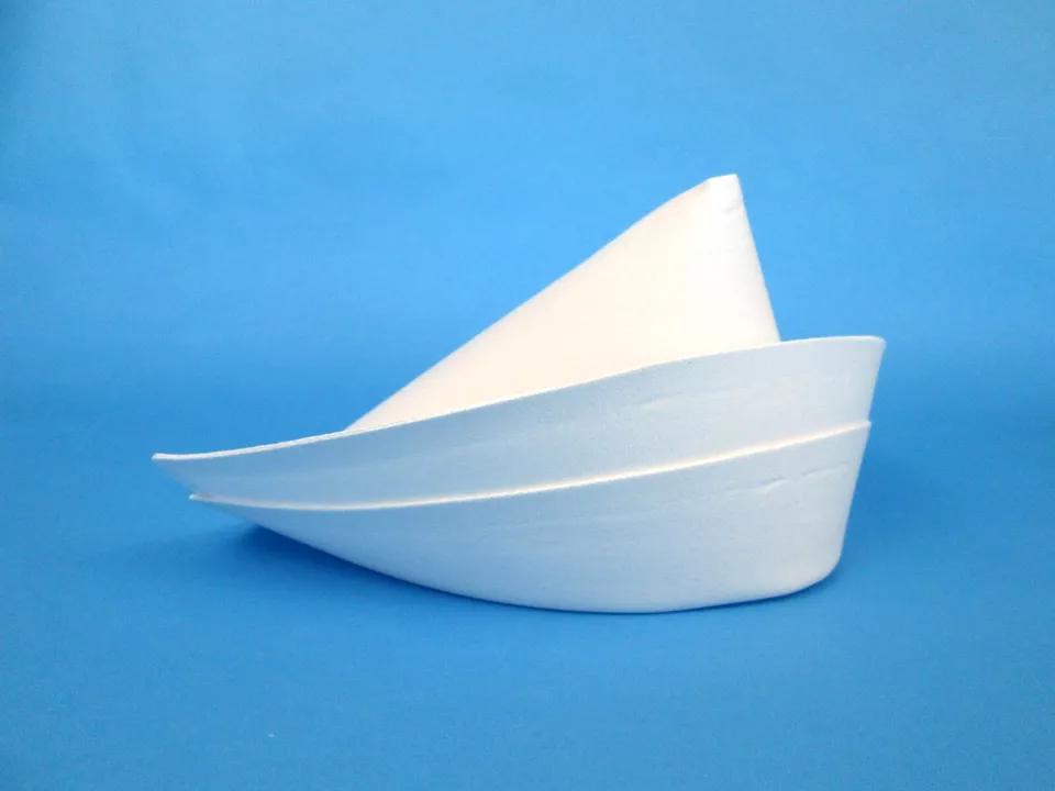 NURSE CAP PEAKED CROWN DOUBLE CUFF COSTUME HAT SMALL PETITE CHILD WHITE COTTON - Image 1 of 4