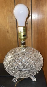 Tritschler Winterhalder 1950's Germany Egg Shaped Cut Lead Crystal Boudoir Lamp - Picture 1 of 12