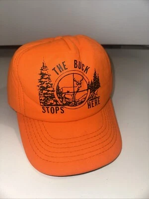 De Colección The Buck Stops Here Sombrero Gorra Snapback Caza Blaze Naranja Espuma Calidad EE. UU. Foto 1 de 4