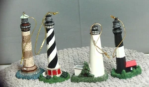 Lefton Lot 0f 4 Ceramic Lighthouse Ornaments 2000 - Picture 1 of 2