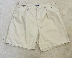 VTG Polo By Ralph Lauren Pleated Men’s Chino Khaki Shorts Sz Tag 38 - Picture 1 of 9