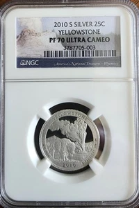 2010 S Silver 25C Yellowstone NGC PF 70 Ultra Cameo - Picture 1 of 4