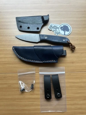 BP Custom Knives Cutlass - Denim Micarta - CruWear w/ Redeemed Creations Sheath - Image 1 of 4