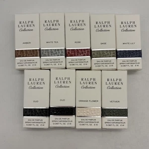 Polo Ralph Lauren perfume Collection sample lot .067 oz, 2ml ea. 9 Total (2 OUD) - Picture 1 of 7
