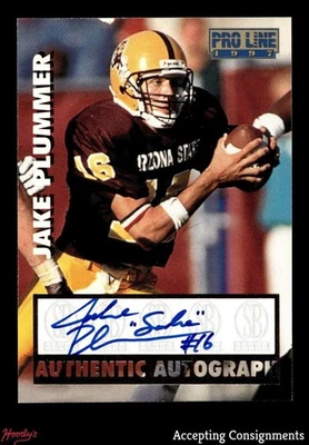 Autógrafos Pro Line 1997 #43 Jake Plummer RC Rookie Auto Cardinals Foto 1 de 2