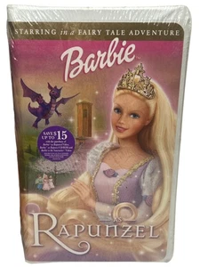New Barbie Rapunzel Animated Fairytale VHS Movie Video Clamshell 2002 Sealed - Bild 1 von 6
