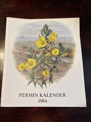 Vintage Permin Kalender Calendar 1984 FLORAL Cross Stitch Patterns Danish - Image 1 of 4