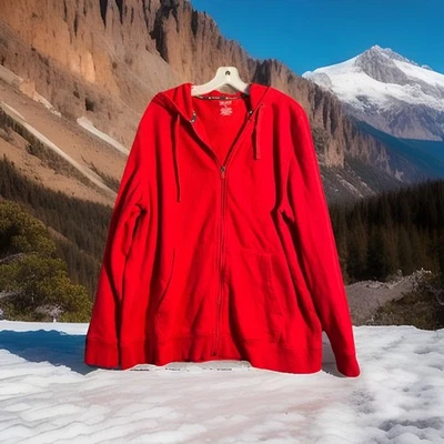 Sudadera con Capucha Tek Gear Ultra Suave Polar Cremallera Completa Roja Adulto Talla X-Grande Foto 1 de 4