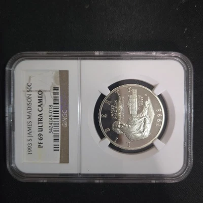 1993 S James Madison Half Dollar, PF 69 UC NGC - Image 1 of 2