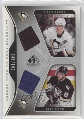 2006 SP Game Used Edition Authentic Fabrics Dual Mark Recchi Sidney Crosby HOF - Image 1 of 2