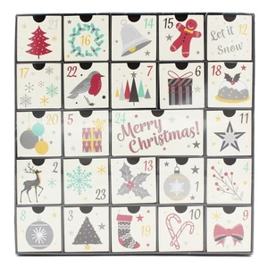 Christmas Advent Calendar with 24 Drawers - Add your own Treats - Traditional - Picture 1 of 2