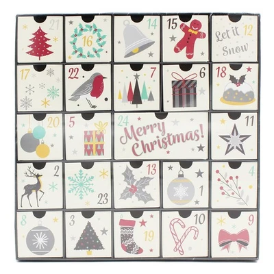 Christmas Advent Calendar with 24 Drawers - Add your own Treats - Traditional - Image 1 of 2
