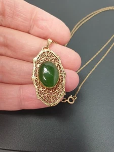 Edwardian Style Art Nouveau 20s 30s Antique Filigree Pendant 12k Gold Filled - Picture 1 of 6