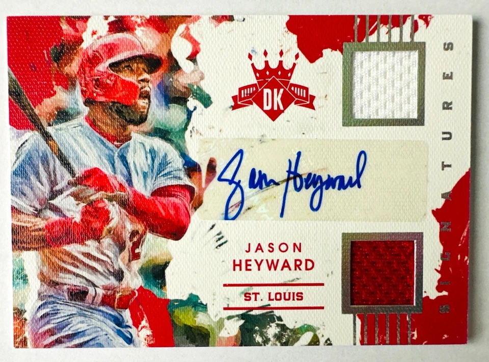 Tarjeta de camiseta Panini Diamond Kings Jason Heyward 2016 automática SP #/49 ¡Cardinals! Foto 1 de 3
