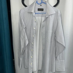 Donald J Trump Signature Collection Striped Long Sleeve Dress Shirt Mens 15.5 - Picture 1 of 5