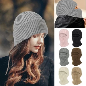 Máscara de esquí de pasamontañas de invierno calentador tejido máscara facial completa gorro sombrero para hombres mujeres - Imagen 1 de 20