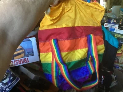 Mochila Bolso De Colección Arco Iris Lona Noche Cordón Orgullo LGBT Hecho por Taylor Foto 1 de 4
