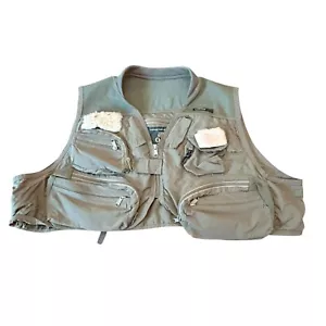 Vtg Orvis Fly Fishing Vest Mens Sz XXL Green Tackle Hidden Pockets Ripstop USA - Picture 1 of 16