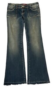 Union Bay Women Frayed Jeans Size 11 Low Rise Stretch Loose Leg