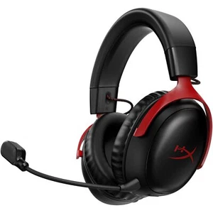 HP HyperX Cloud III, DTS Headphone:X, Wireless, 120hr Autonomy, Red - Picture 1 of 6