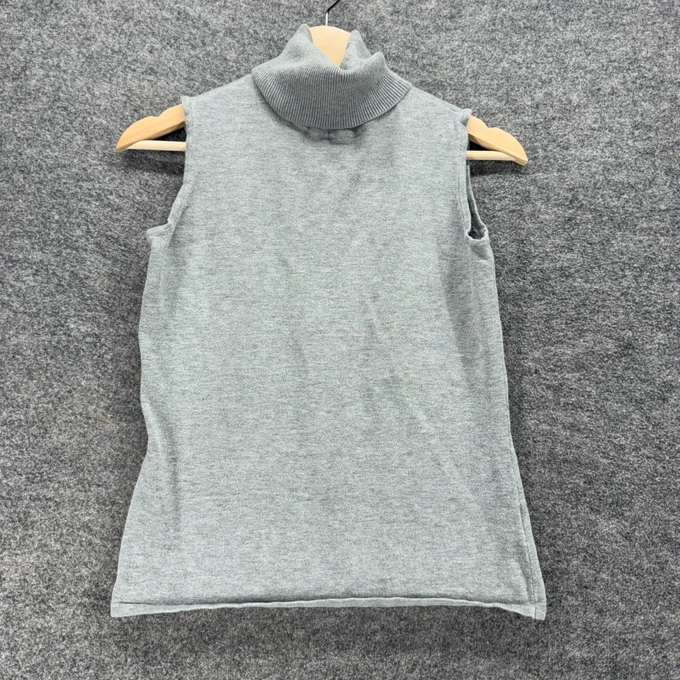 Top Joan Rivers para mujer XS gris tejido cuello alto sin mangas correa ancha algodón Foto 1 de 4