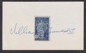 William B. Gould IV, NLRB Chairman, signed 3x5 stamp card and transmittal letter - Picture 1 of 2