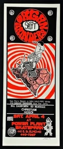 Organ Grinders POSTER Split Silkscreen Signed Lindsey Kuhn 92-05 Skateboard Bash - Imagen 1 de 1