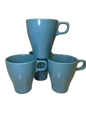 Juego de 4 tazas de café apilables Ikea Fargrik turquesa azul aguamarina taza de té #15199 Foto 1 de 4