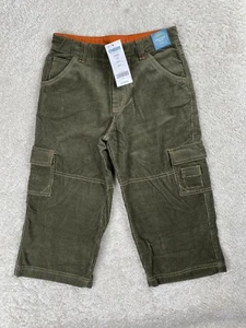 Gymboree Pants Boys Sz 5 Husky Khaki Green Corduroy Adjustable Waist NEW - Picture 1 of 9