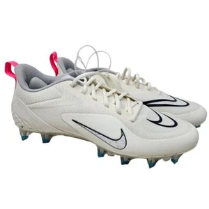 NEW Nike 12 Alpha Huarache 8 Pro Lacrosse White Cleats Swoosh Lace Up Athletic - Picture 1 of 5