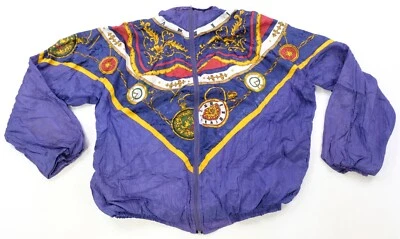 Raro De Colección Relojes Arco Iris Gráfico Bloque de Color Rayas Cremallera Completa Chaqueta Años 80 90 2XL Foto 1 de 4